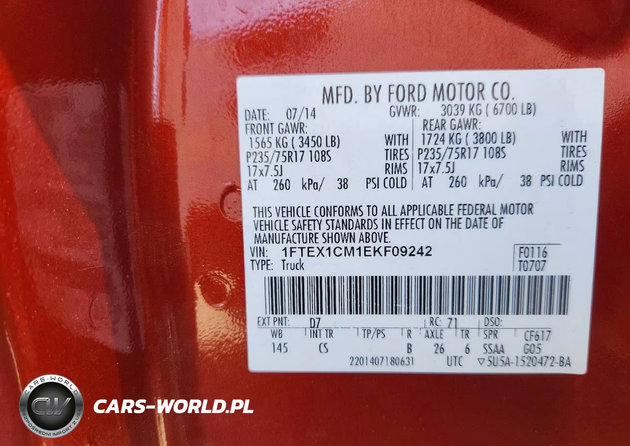 2014 Ford F-150 Stx VIN:1FTEX1CM1EKF09242 - 13