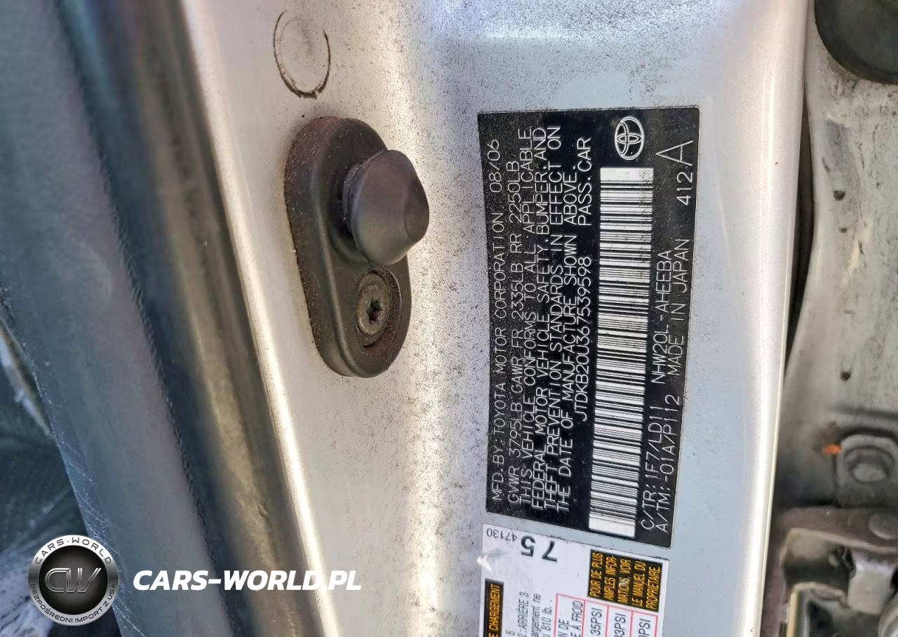 2006 Toyota Prius Base VIN:JTDKB20U367539598 - 12