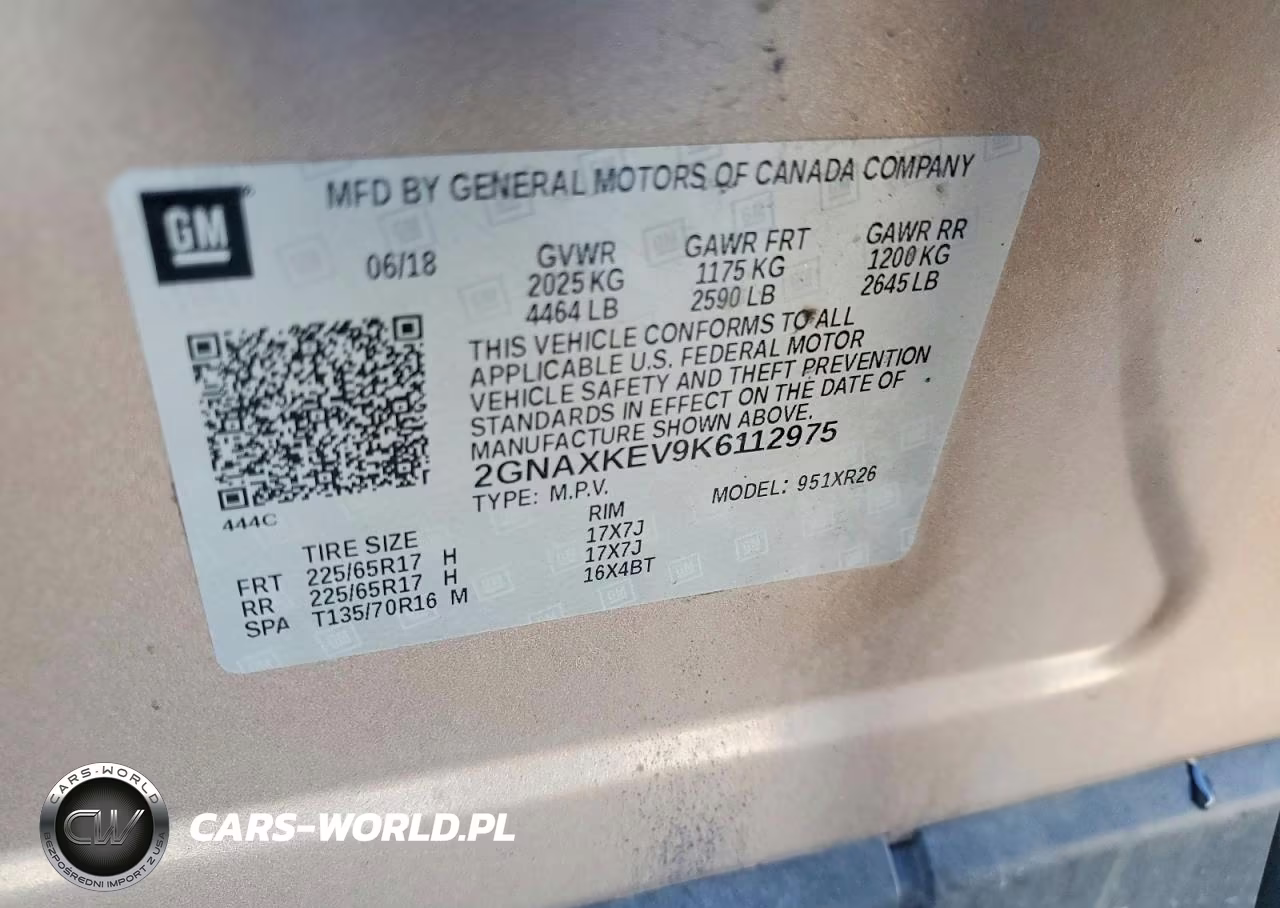 2019 Chevrolet Equinox Lt VIN:2GNAXKEV9K6112975 - 13