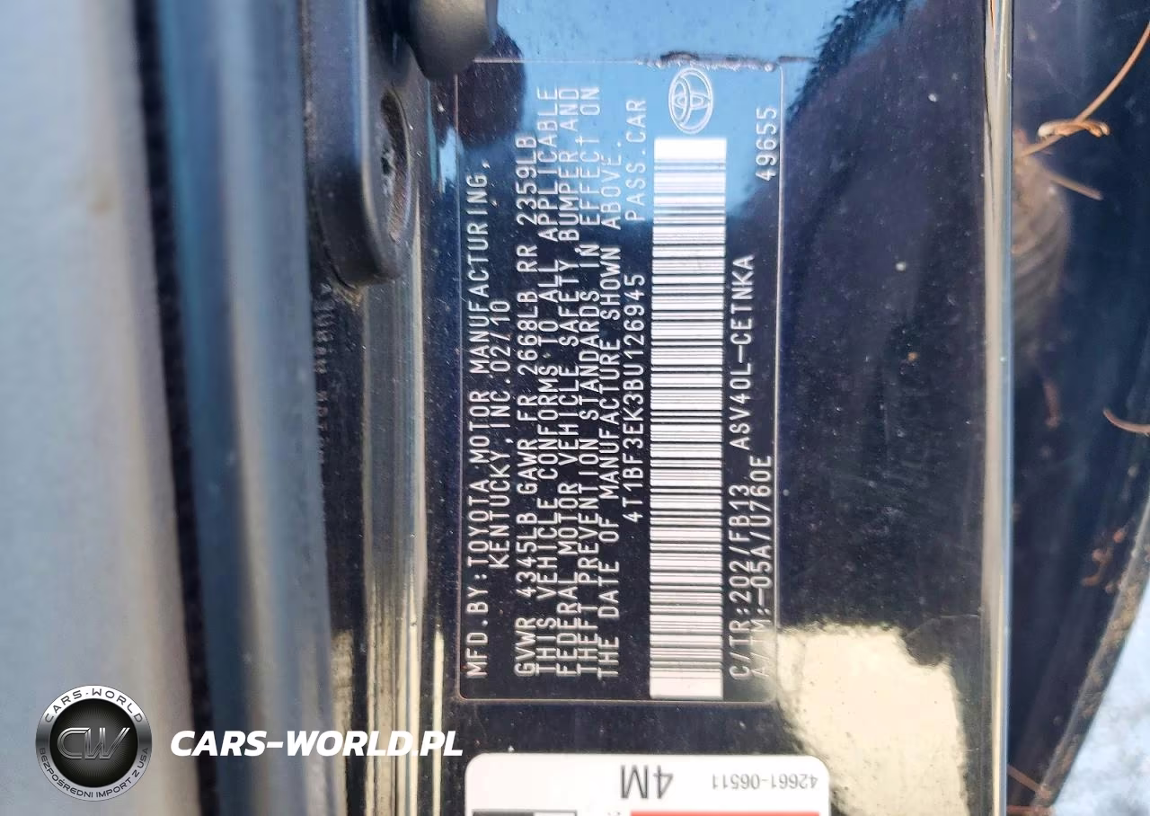 2011 Toyota Camry Le VIN:4T1BF3EK3BU126945 - 12