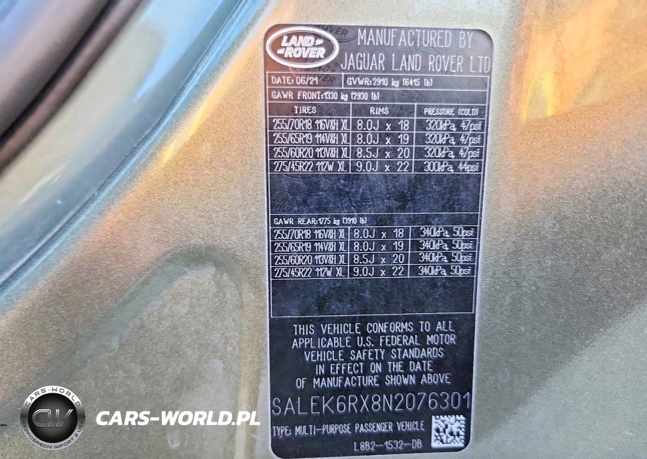 2022 Land Rover Defender 90 VIN:SALEK6RX8N2076301 - 14