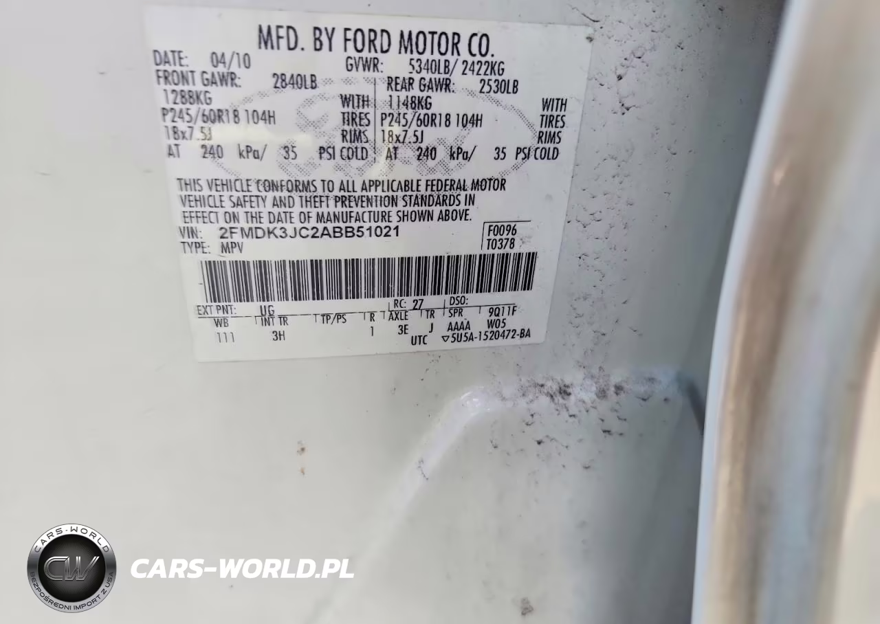 2010 Ford Edge Sel VIN:2FMDK3JC2ABB51021 - 13
