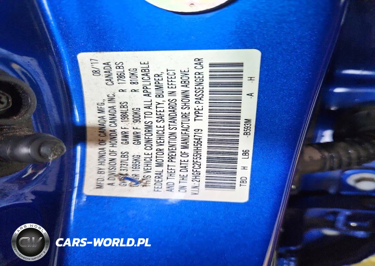 2017 Honda Civic Lx VIN:2HGFC2F55HH564719 - 13