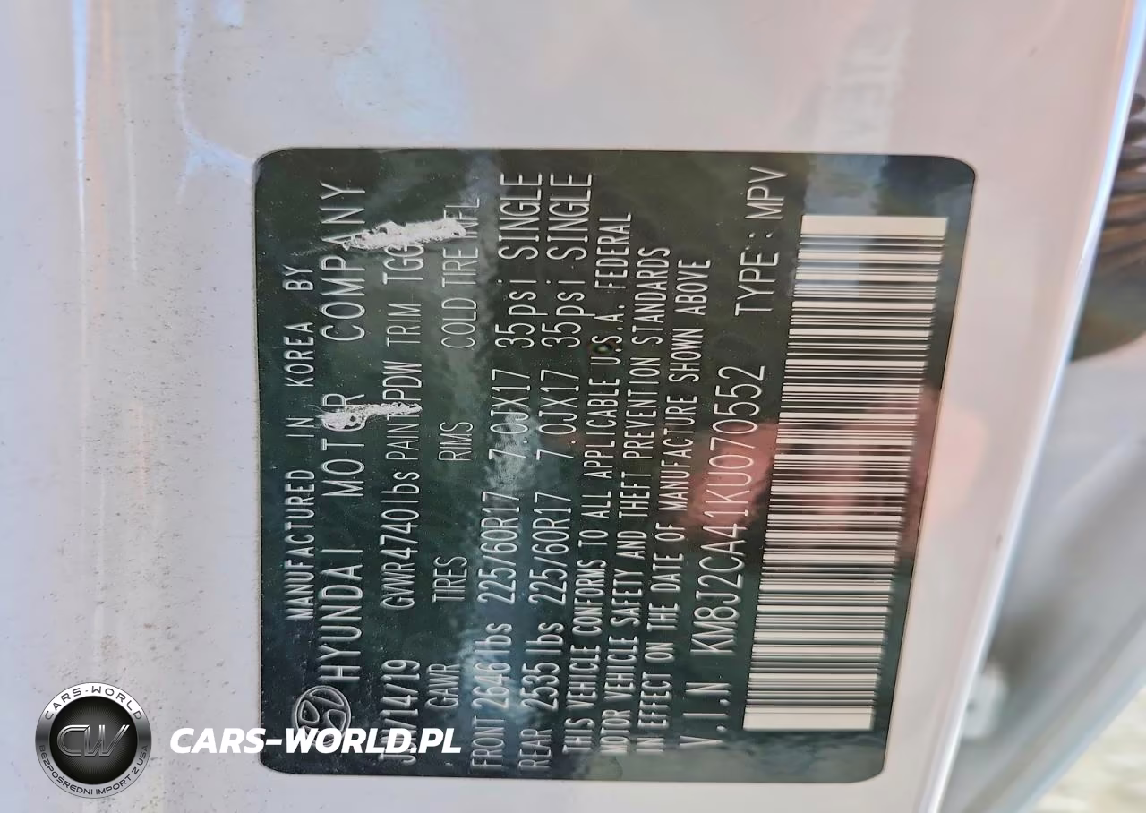 2019 Hyundai Tucson Se VIN:KM8J2CA41KU070552 - 12