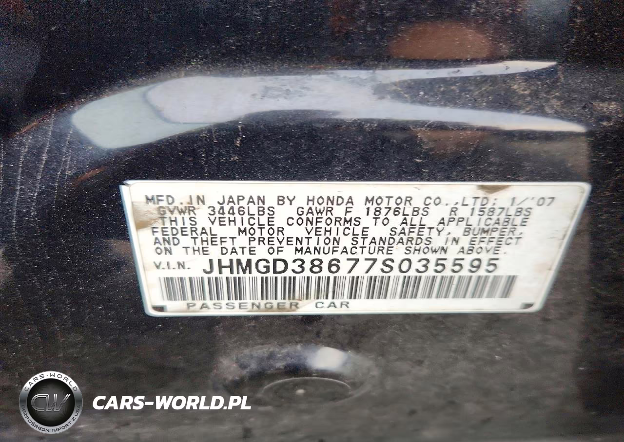 2007 Honda Fit S VIN:JHMGD38677S035595 - 14