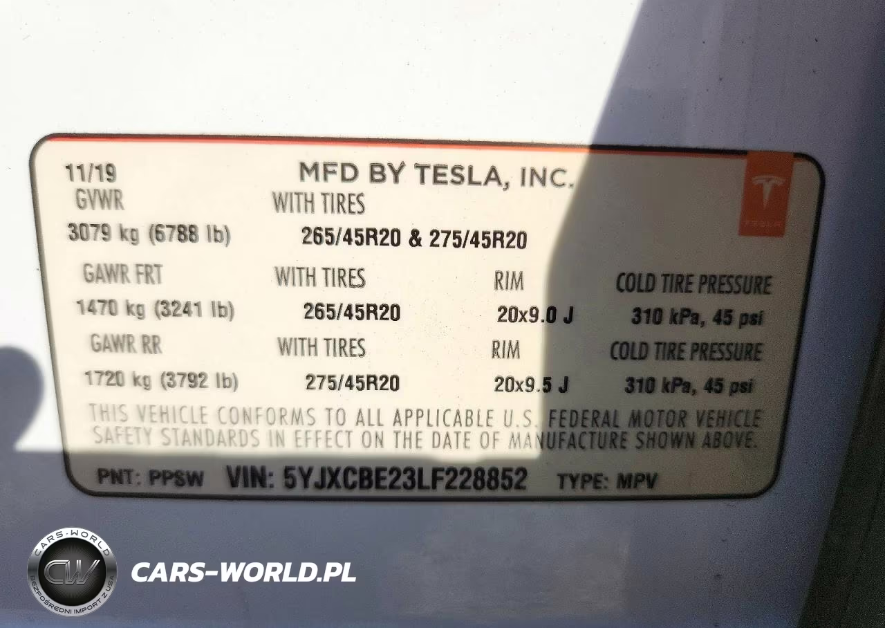 2020 Tesla Model X VIN:5YJXCBE23LF228852 - 13
