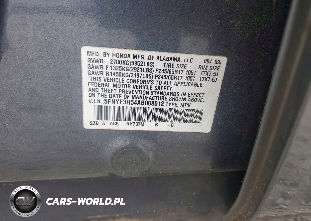 2010 Honda Pilot Exl VIN:5FNYF3H54AB008012 - 13