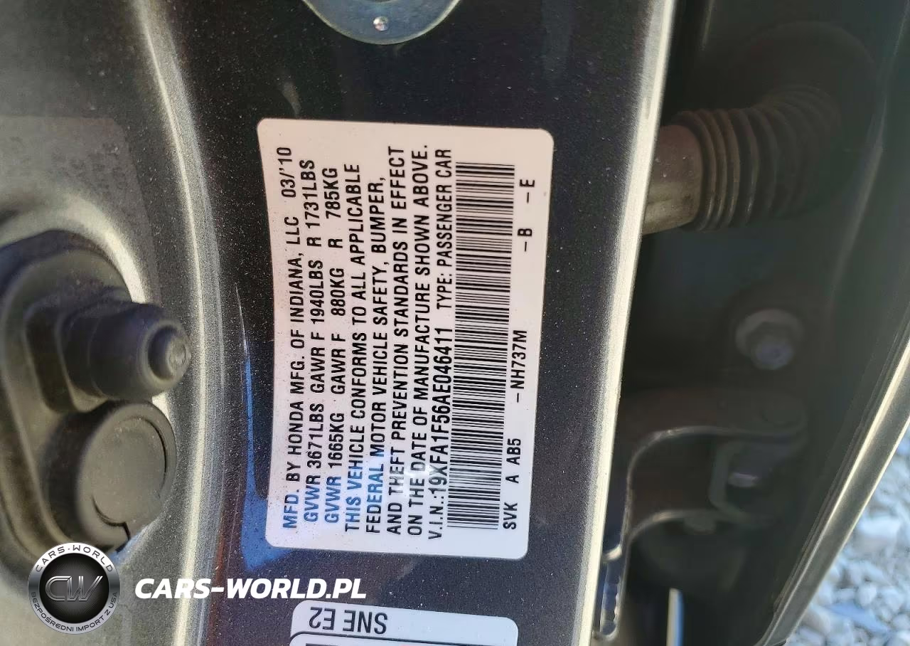 2010 Honda Civic Lx VIN:19XFA1F56AE046411 - 12