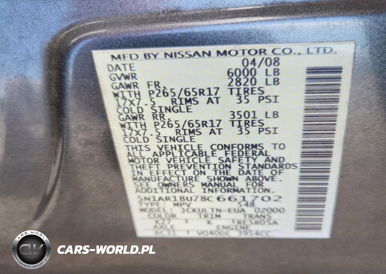 2008 Nissan Pathfinder S VIN:5N1AR18U78C661702 - 13