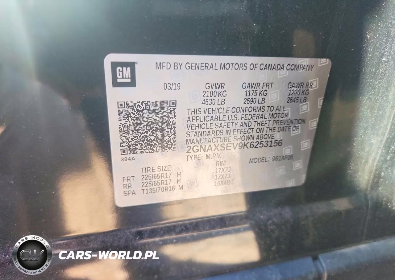 2019 Chevrolet Equinox Ls VIN:2GNAXSEV9K6253156 - 12