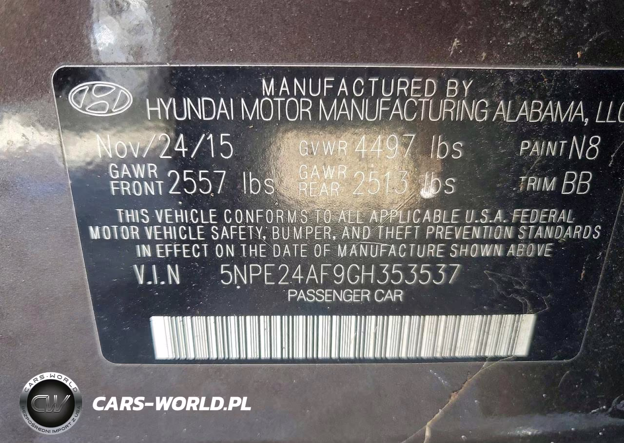 2016 Hyundai Sonata Se VIN:5NPE24AF9GH353537 - 12