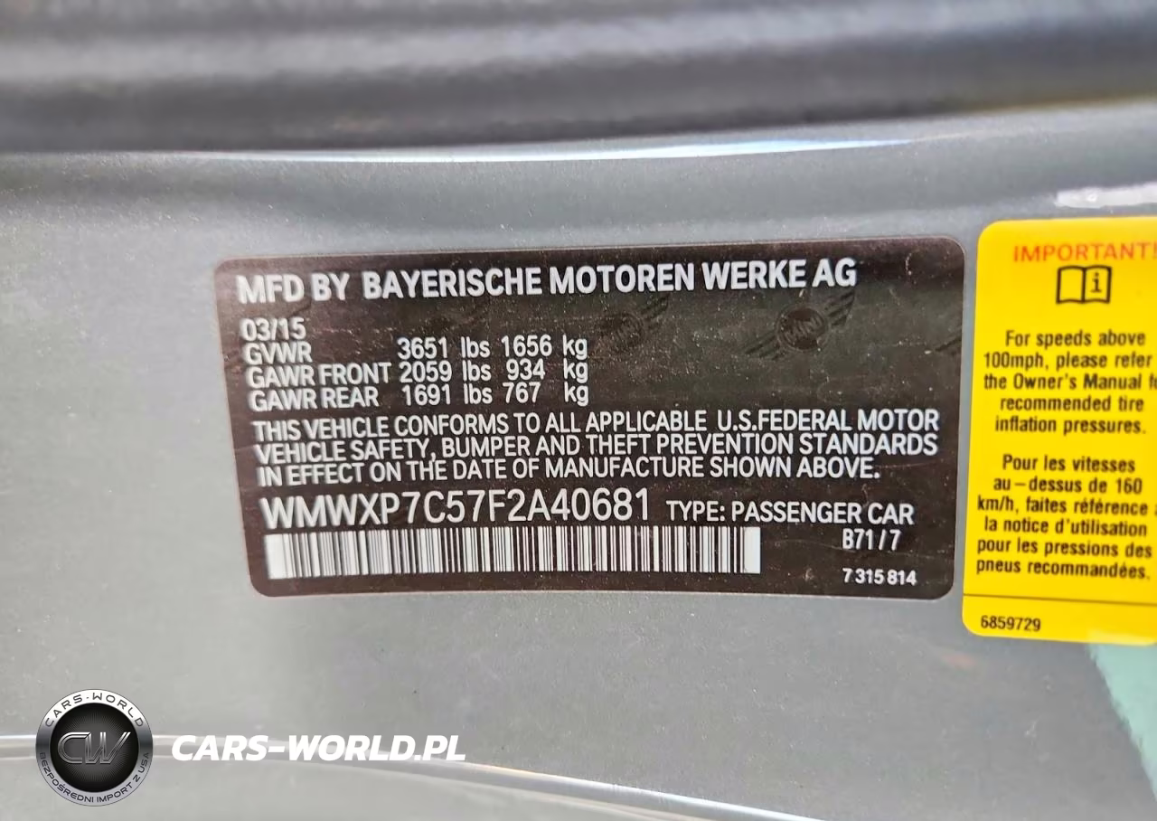 2015 Mini Cooper S VIN:WMWXP7C57F2A40681 - 12
