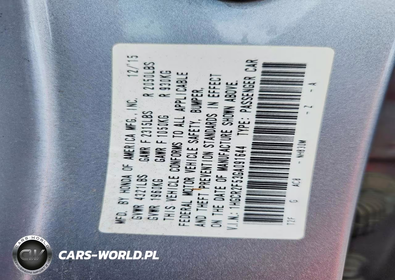 2016 Honda Accord Sport VIN:1HGCR2F53GA091644 - 12