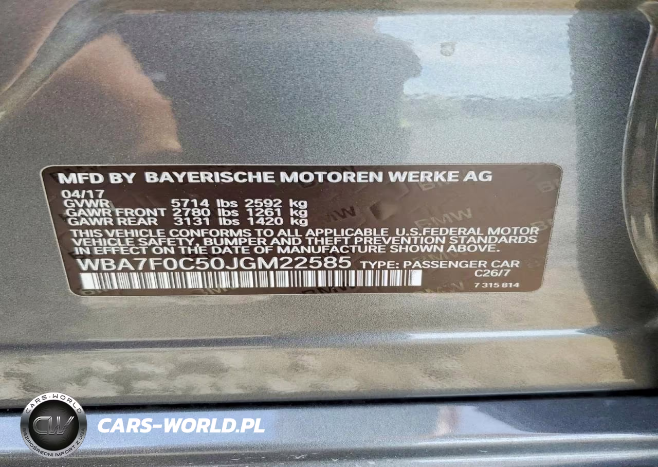 2018 BMW 750 I VIN:WBA7F0C50JGM22585 - 13