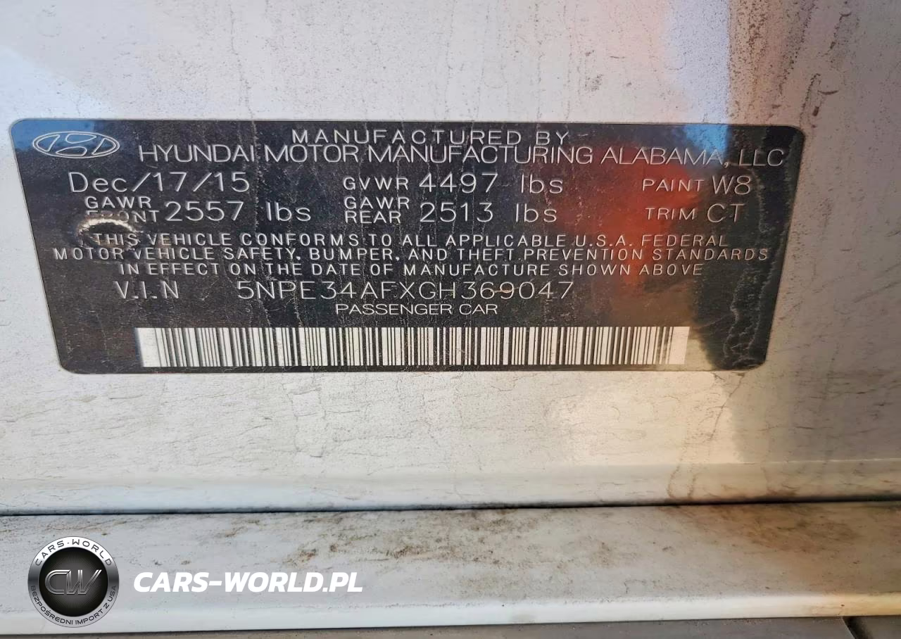 2016 Hyundai Sonata Sport VIN:5NPE34AFXGH369047 - 13