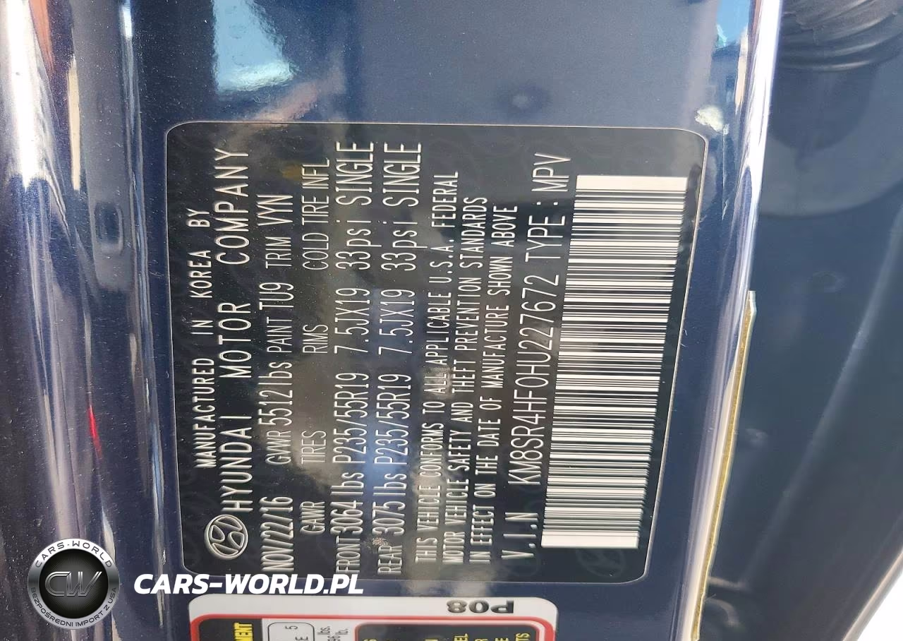 2017 Hyundai Santa Fe Se Ultimate VIN:KM8SR4HF0HU227672 - 13