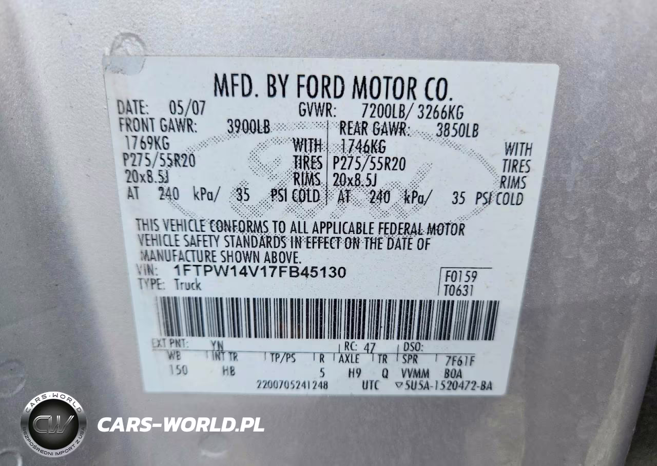2007 Ford F150 Supercrew VIN:1FTPW14V17FB45130 - 12