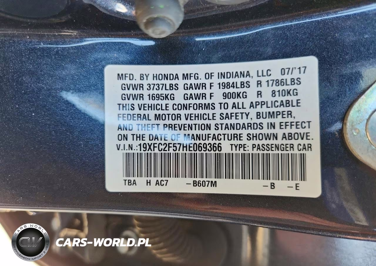 2017 Honda Civic Lx VIN:19XFC2F57HE069366 - 12