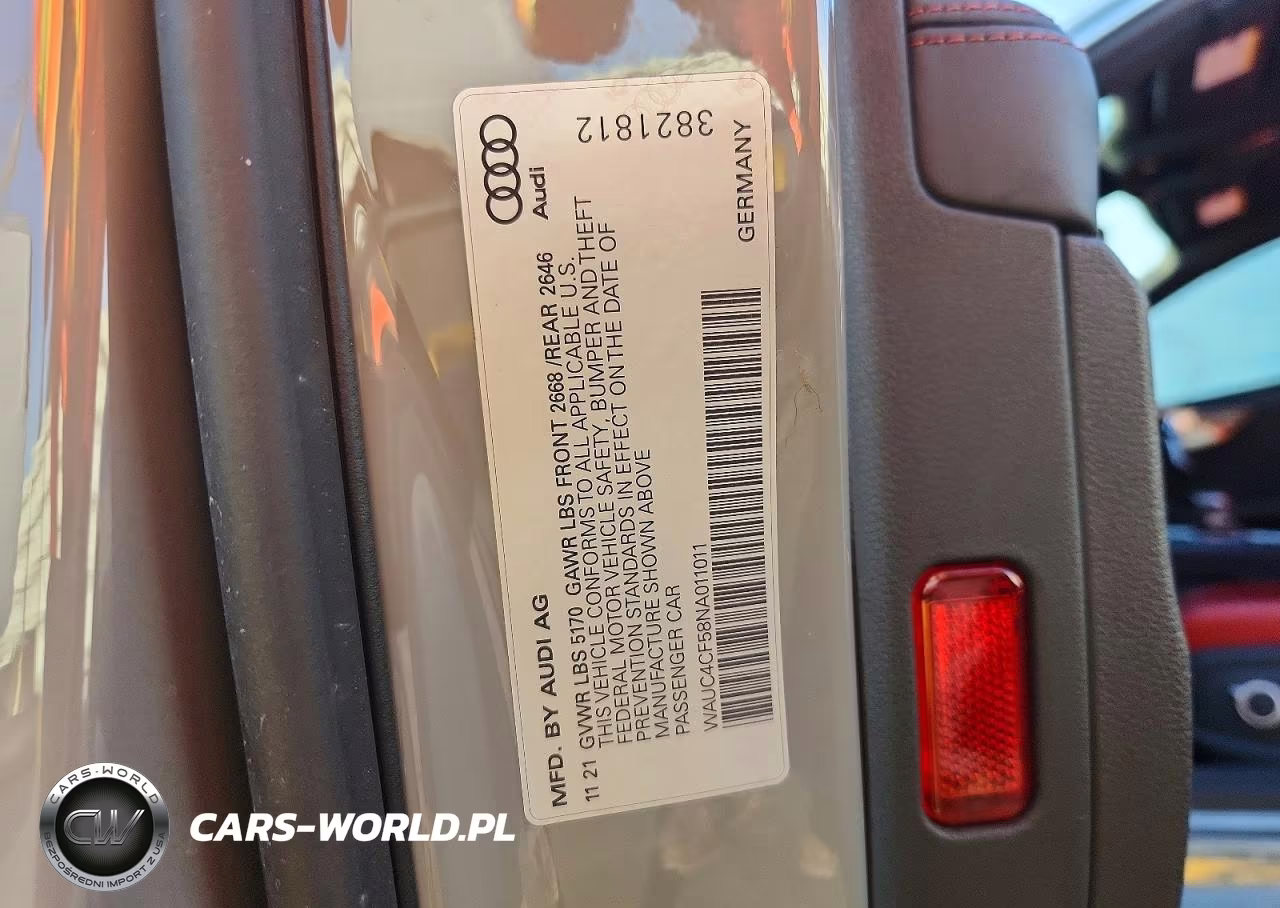 2022 Audi S5 Premium Plus VIN:WAUC4CF58NA011011 - 12