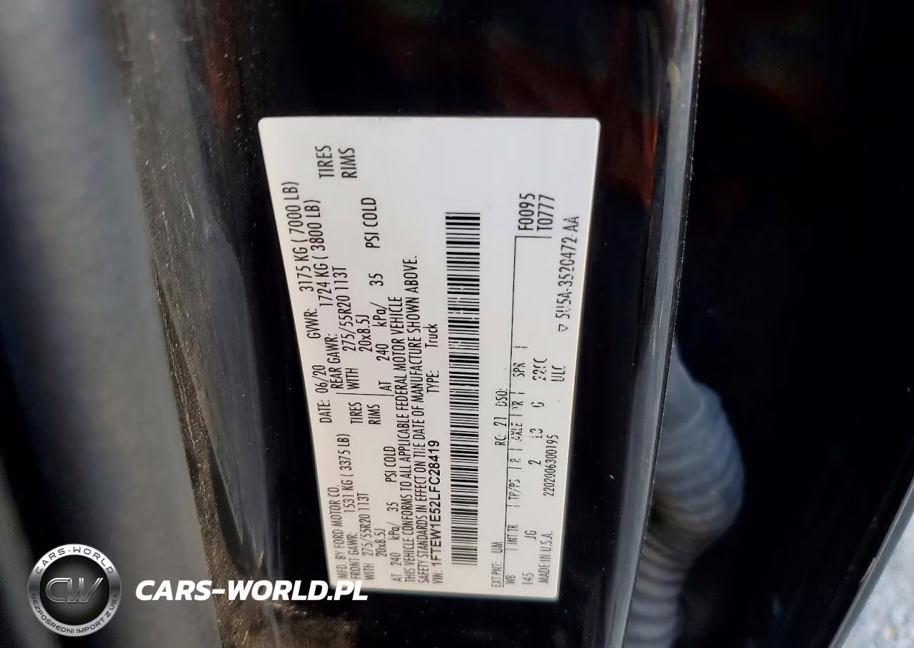 2020 Ford F150 Supercrew VIN:1FTEW1E52LFC28419 - 12
