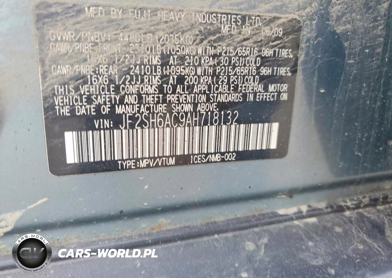 2010 Subaru Forester 2.5X VIN:JF2SH6AC9AH718132 - 12