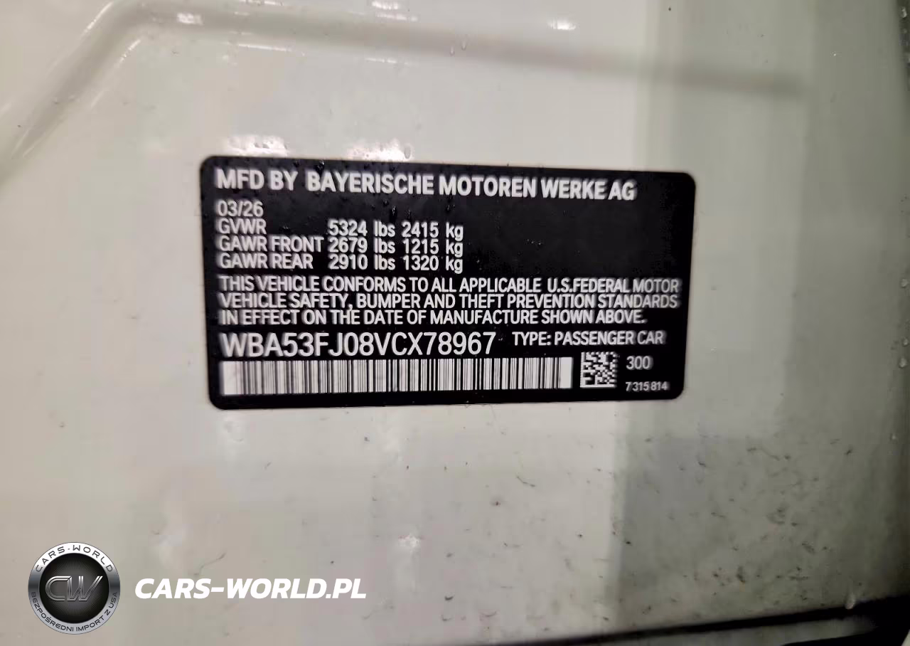 2027 BMW 530 Xi VIN:WBA53FJ08VCX78967 - 12