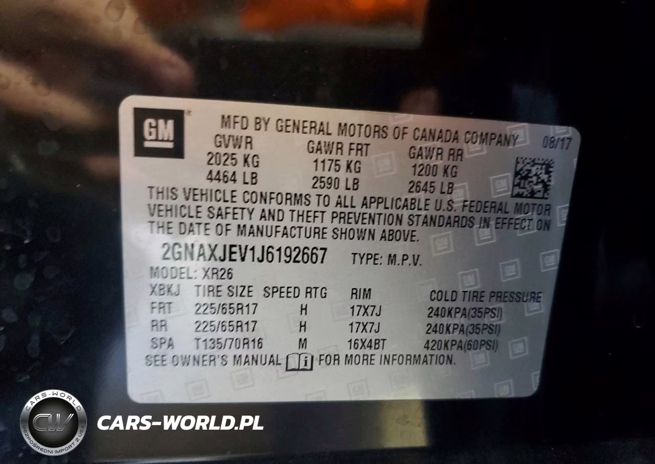 2018 Chevrolet Equinox Lt VIN:2GNAXJEV1J6192667 - 14