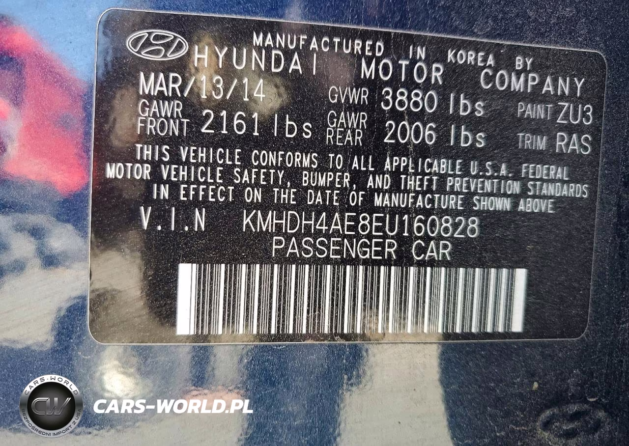2014 Hyundai Elantra Se VIN:KMHDH4AE8EU160828 - 12