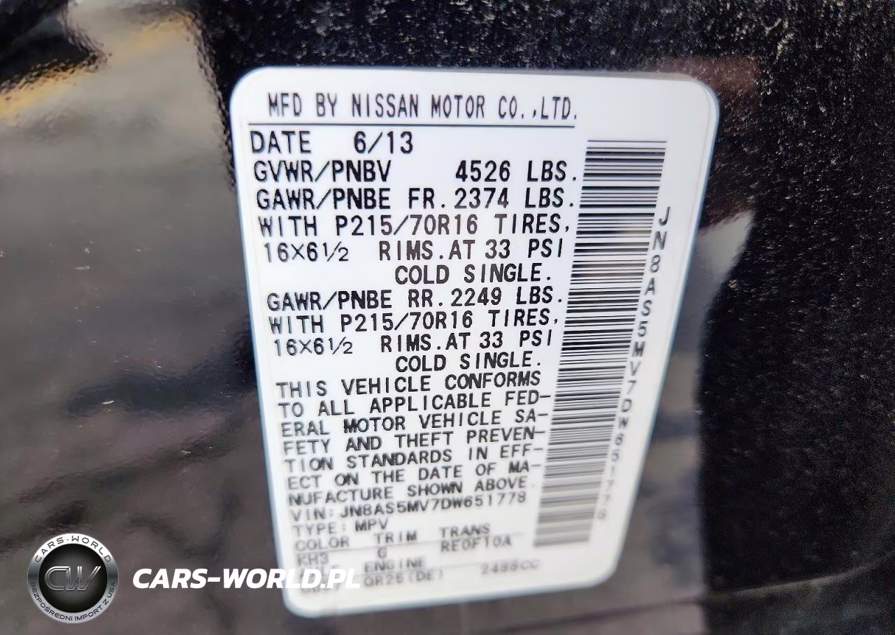 2013 Nissan Rogue S VIN:JN8AS5MV7DW651778 - 13