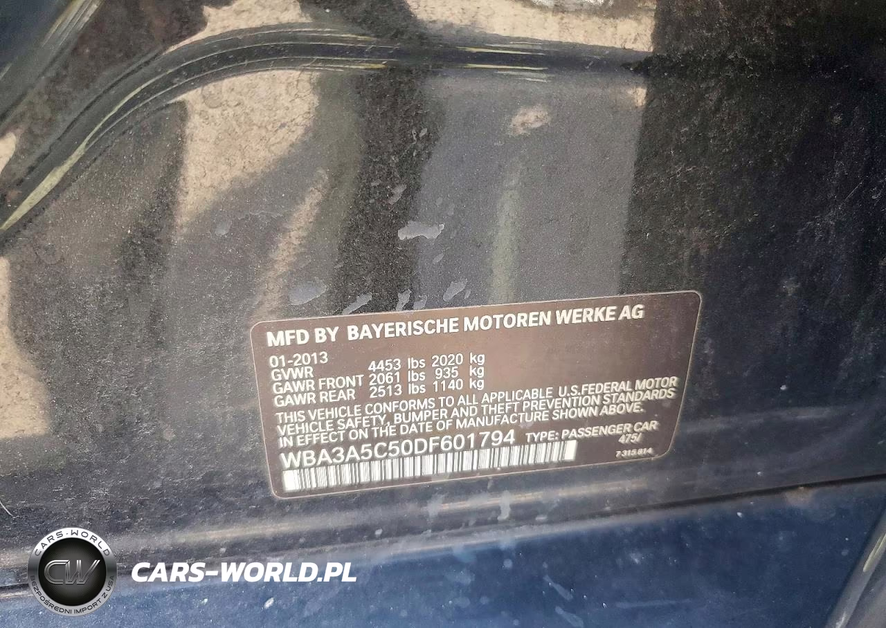 2013 BMW 328 I VIN:WBA3A5C50DF601794 - 13
