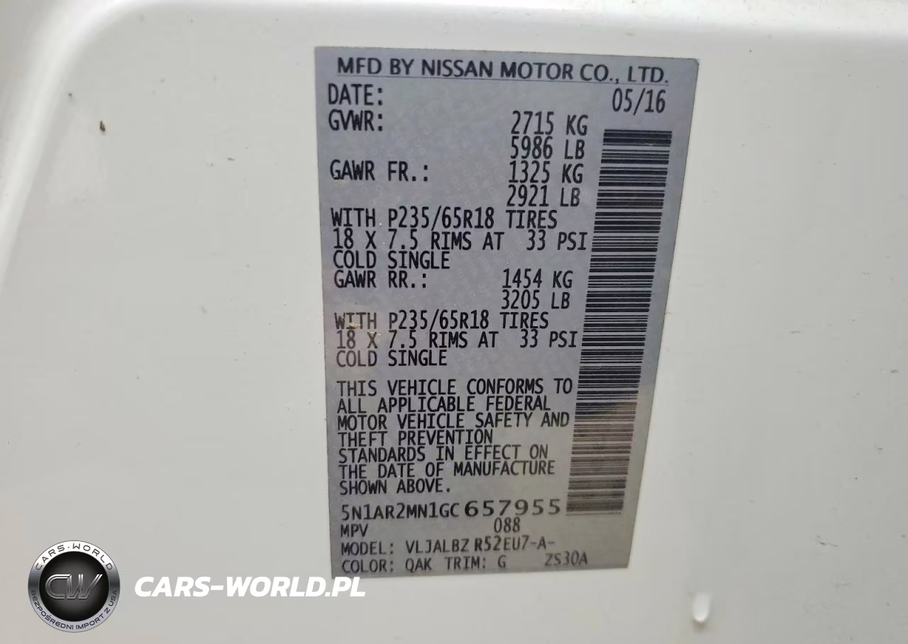 2016 Nissan Pathfinder S VIN:5N1AR2MN1GC657955 - 13
