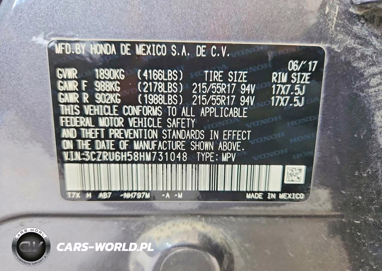 2017 Honda Hr-V Ex VIN:3CZRU6H58HM731048 - 12