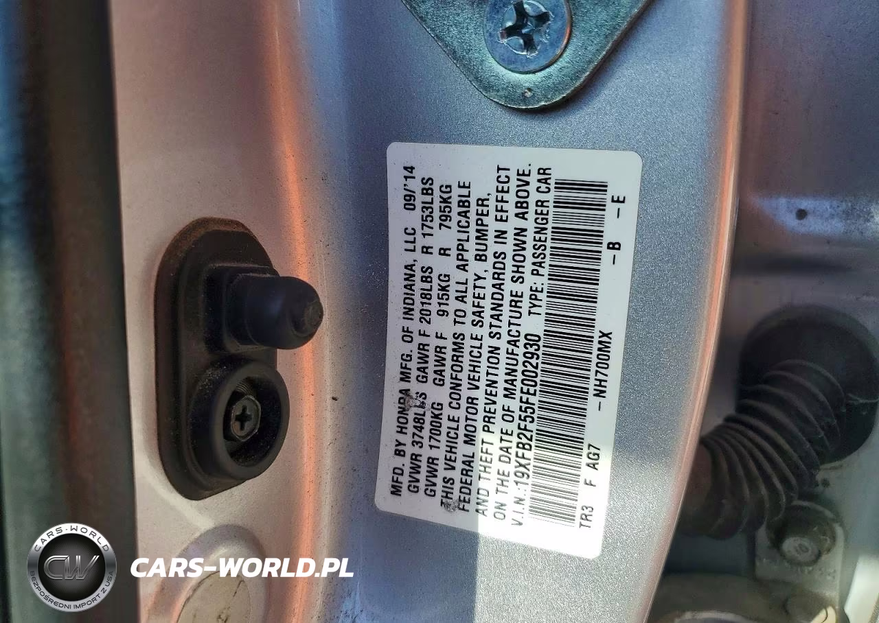2015 Honda Civic Lx VIN:19XFB2F55FE002930 - 12