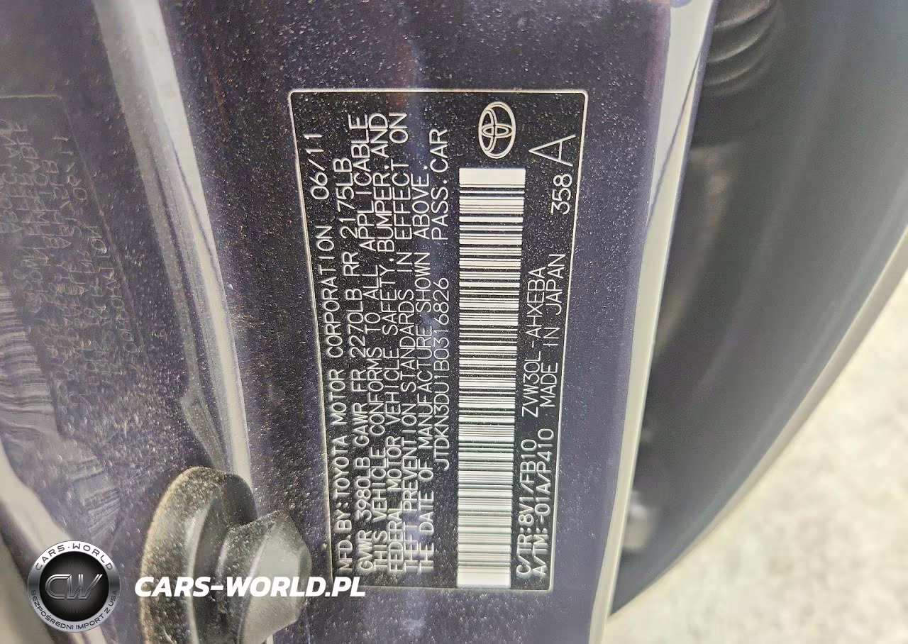 2011 Toyota Prius Three VIN:JTDKN3DU1B0316826 - 12