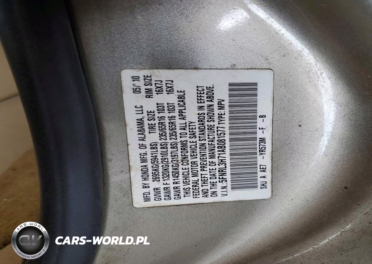 2010 Honda Odyssey Exl VIN:5FNRL3H71AB081577 - 13