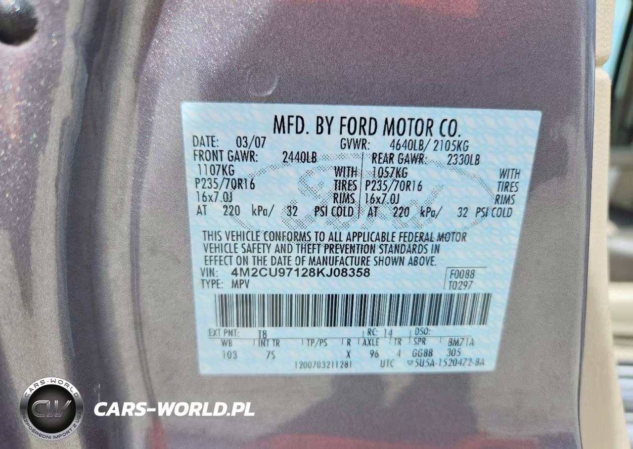 2008 Mercury Mariner Premier VIN:4M2CU97128KJ08358 - 13
