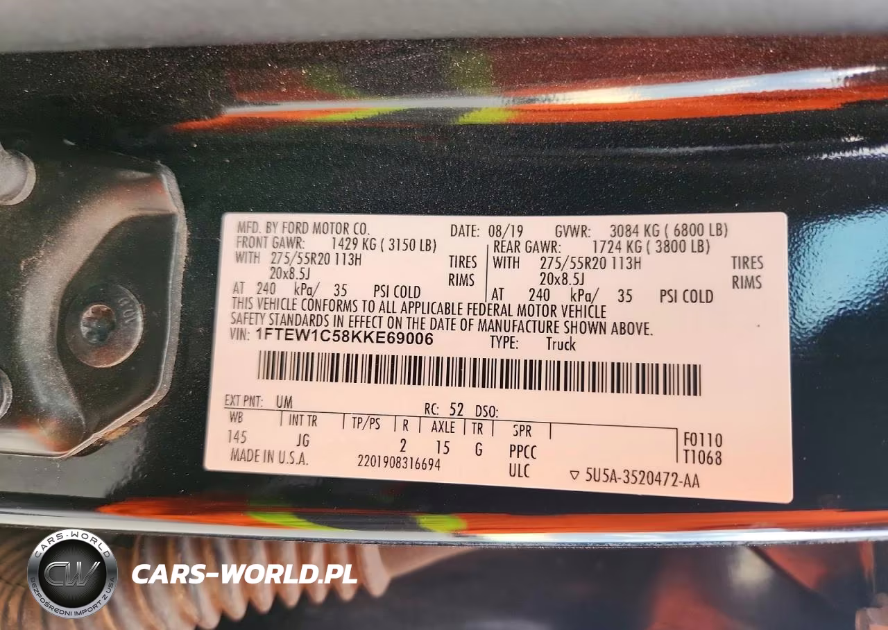 2019 Ford F150 Supercrew VIN:1FTEW1C58KKE69006 - 12