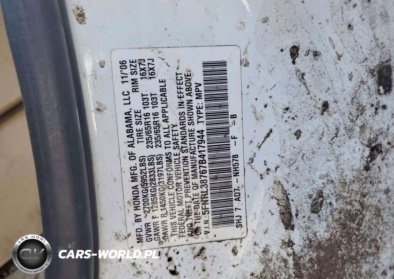 2007 Honda Odyssey Exl VIN:5FNRL38767B417944 - 13
