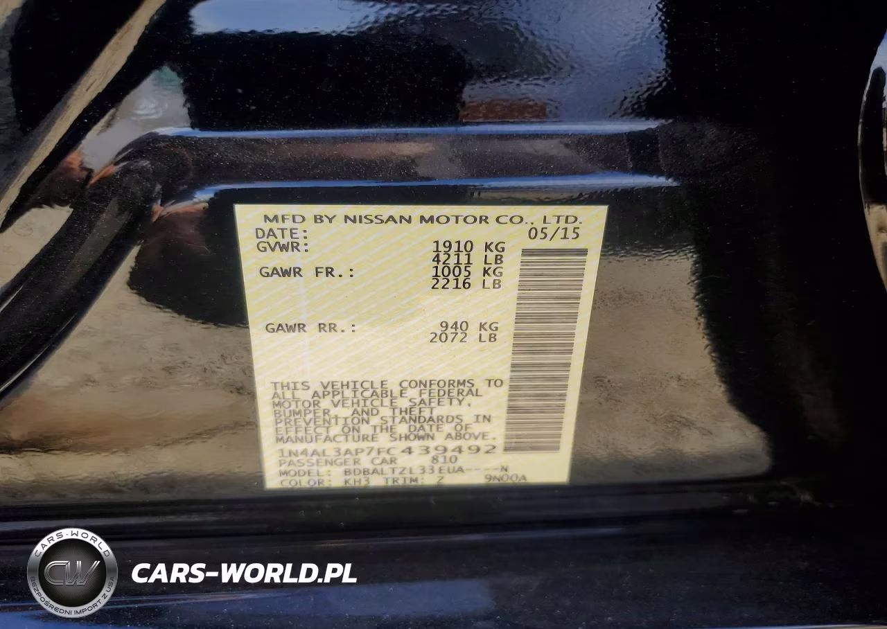 2015 Nissan Altima 2.5 Sl VIN:1N4AL3AP7FC439492 - 12