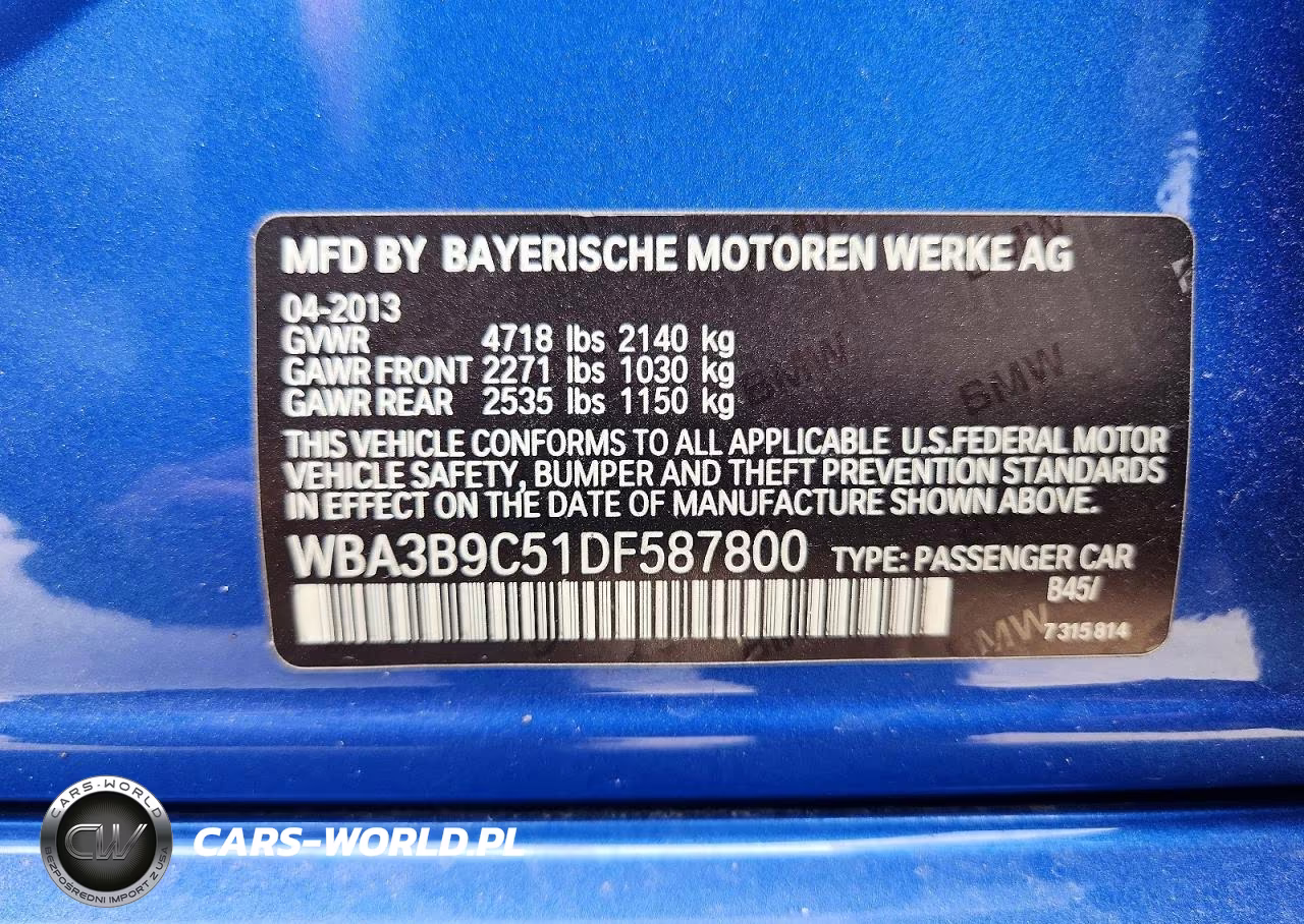2013 BMW 335 Xi VIN:WBA3B9C51DF587800 - 13