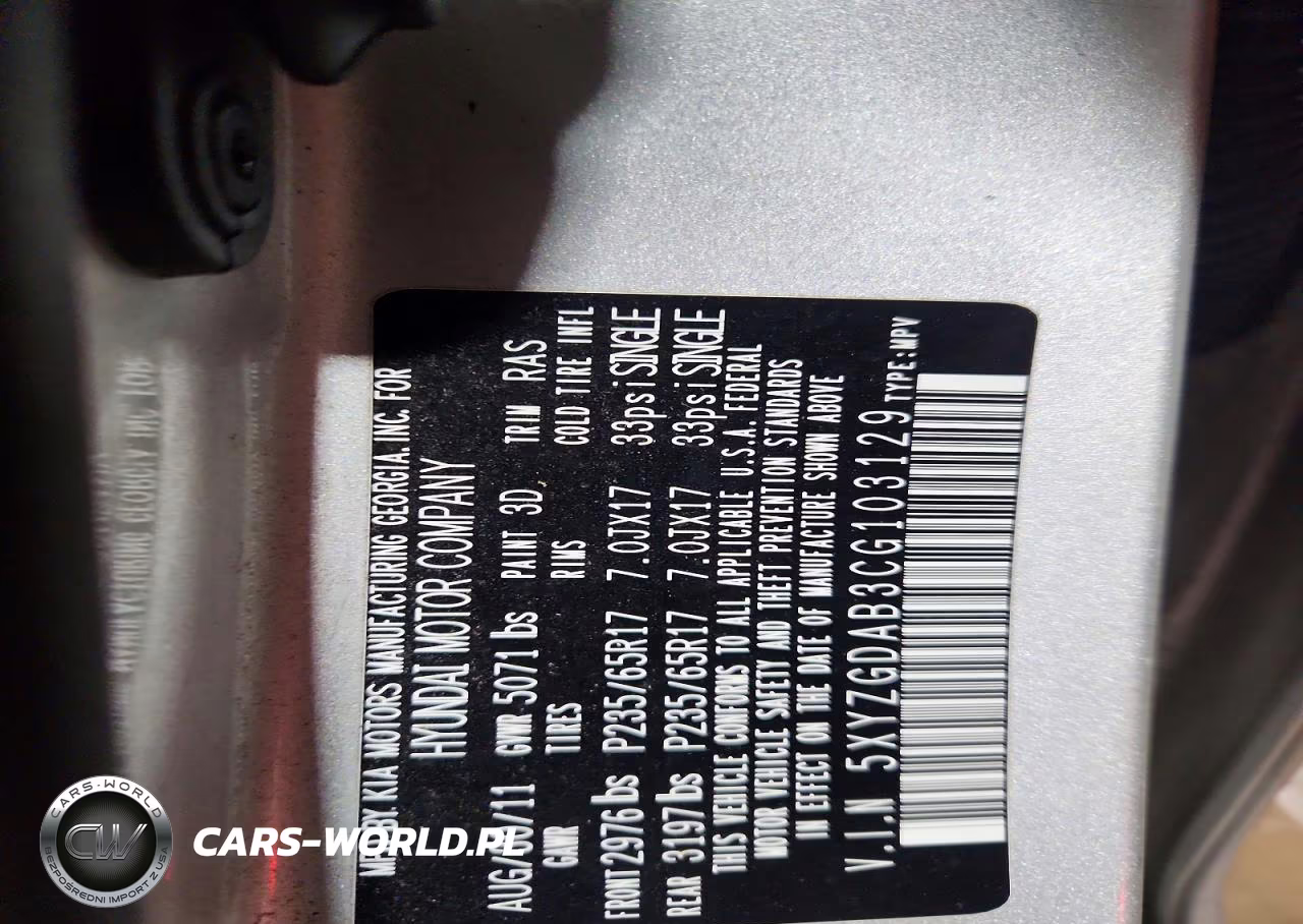 2012 Hyundai Santa Fe Gls VIN:5XYZGDAB3CG103129 - 13