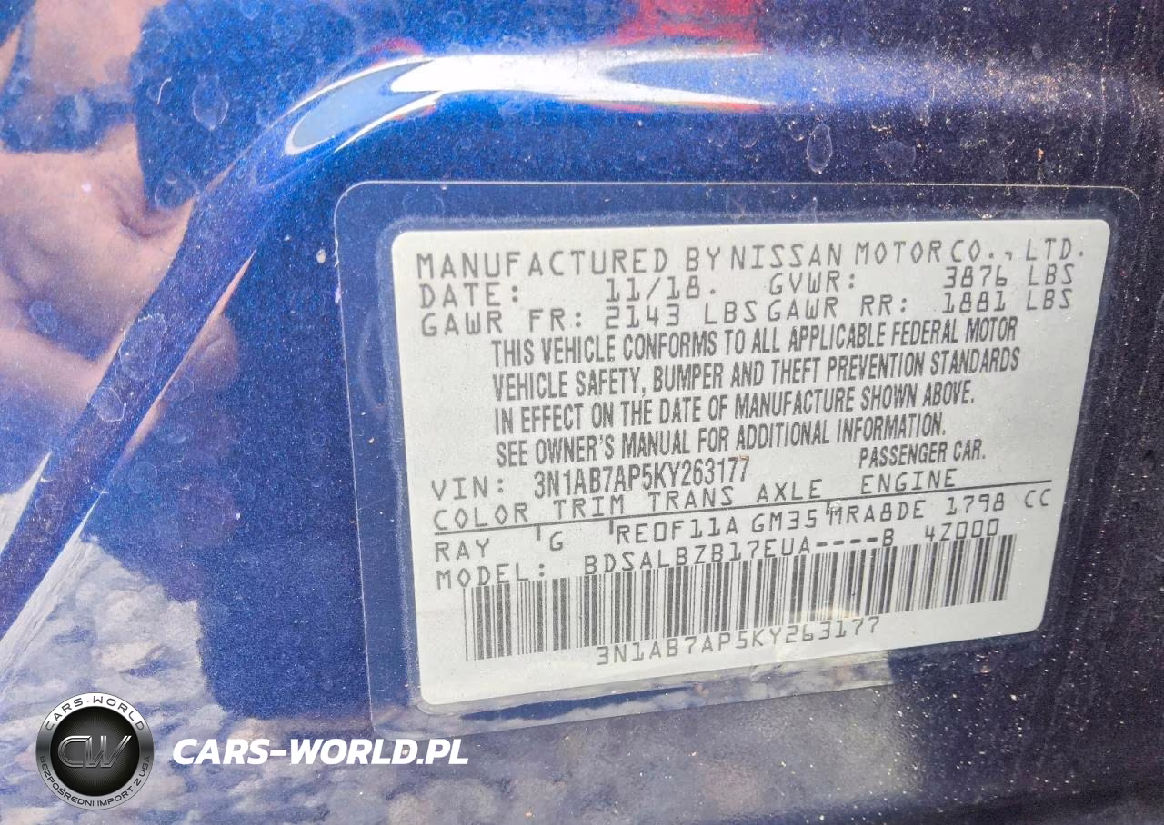 2019 Nissan Sentra S VIN:3N1AB7AP5KY263177 - 12