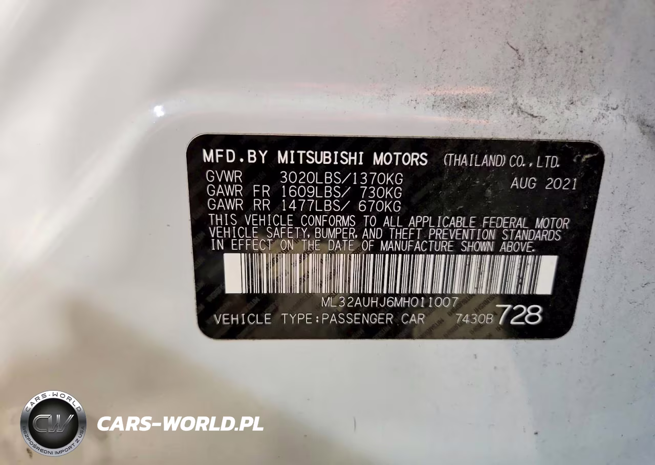 2021 Mitsubishi Mirage Es VIN:ML32AUHJ6MH011007 - 12