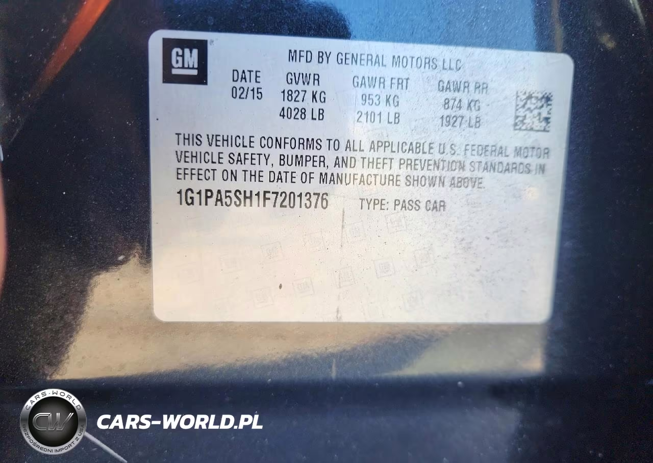 2015 Chevrolet Cruze Ls VIN:1G1PA5SH1F7201376 - 12
