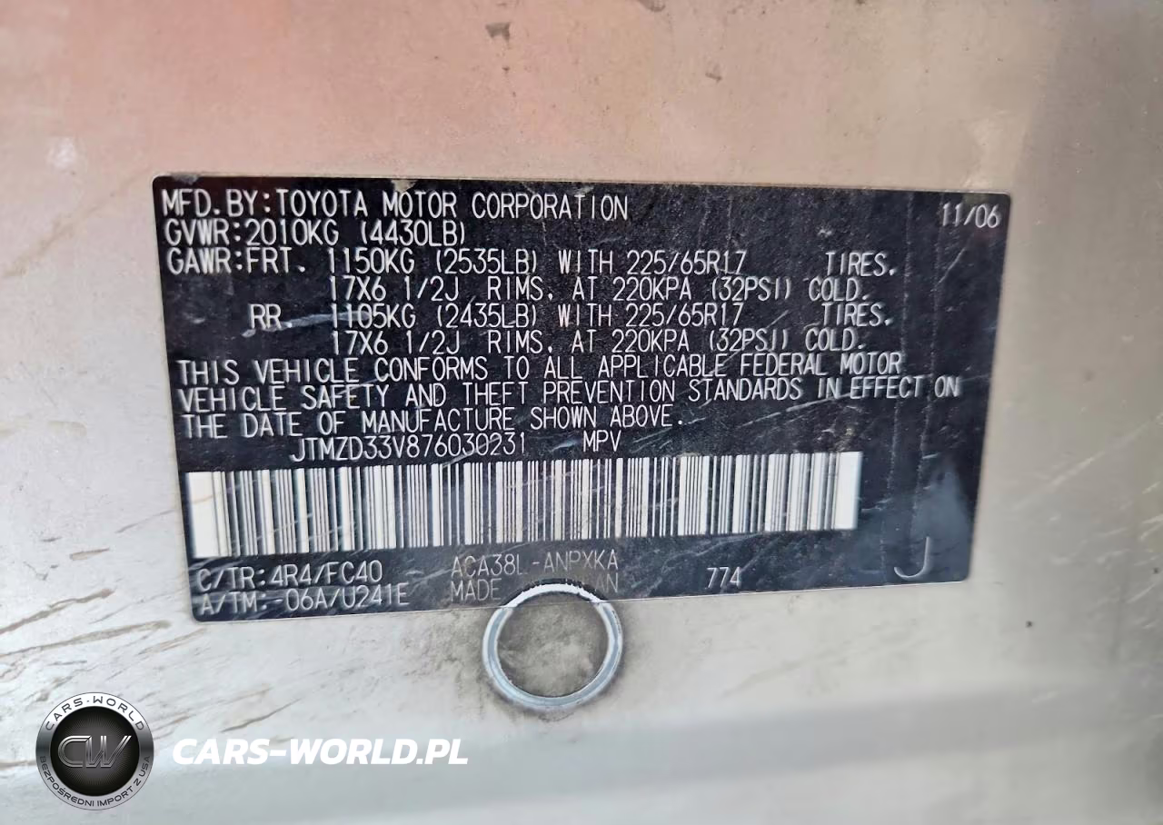 2007 Toyota Rav4 Base VIN:JTMZD33V876030231 - 13