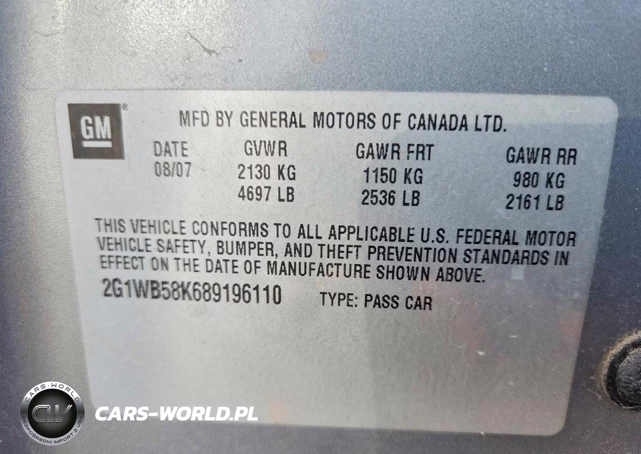 2008 Chevrolet Impala Ls VIN:2G1WB58K689196110 - 12