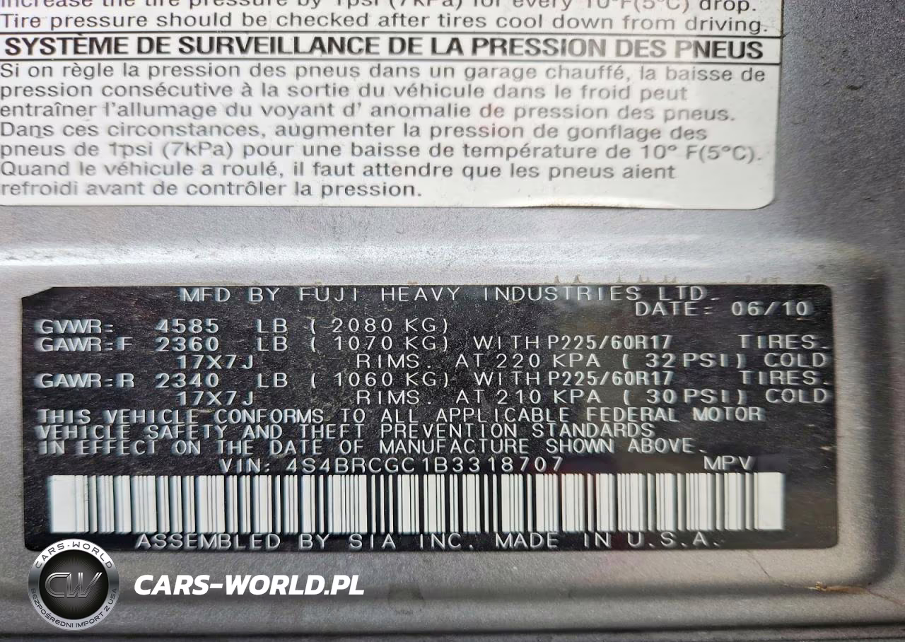 2011 Subaru Outback 2.5I Premium VIN:4S4BRCGC1B3318707 - 14