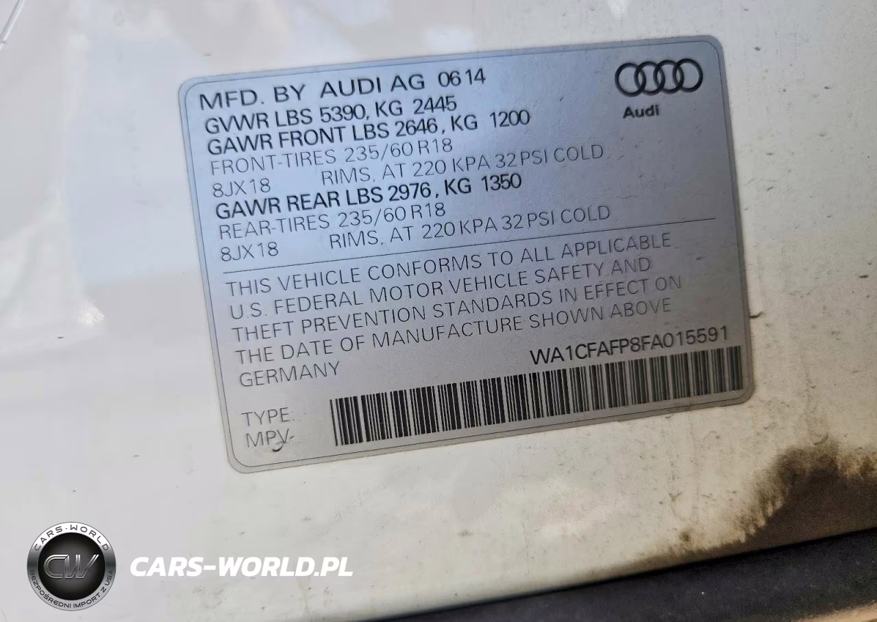 2015 Audi Q5 Premium VIN:WA1CFAFP8FA015591 - 13
