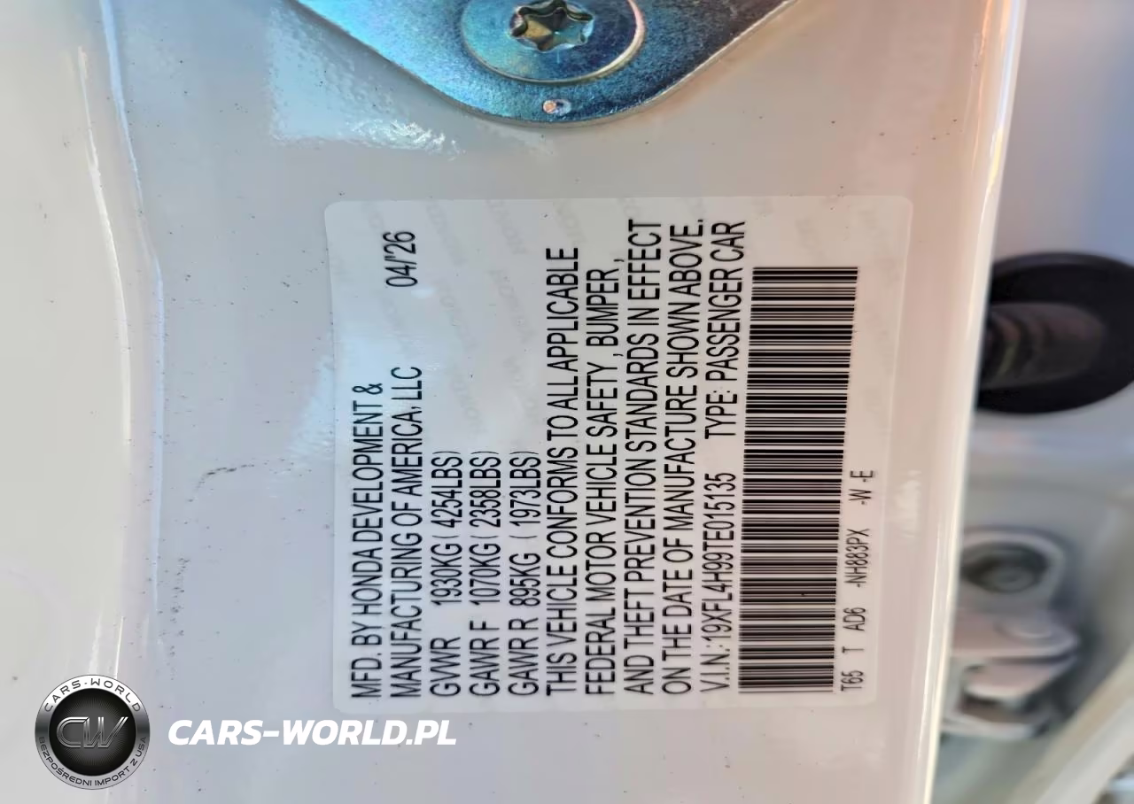 2026 Honda Civic Sport Touring VIN:19XFL4H99TE015135 - 12