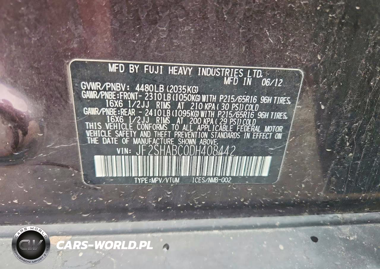 2013 Subaru Forester 2.5X VIN:JF2SHABC0DH408442 - 14